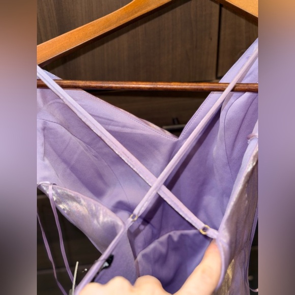 NWT Fashion Nova Shimmering Lavender Fit and Flare Mini Dress - Picture 6 of 11